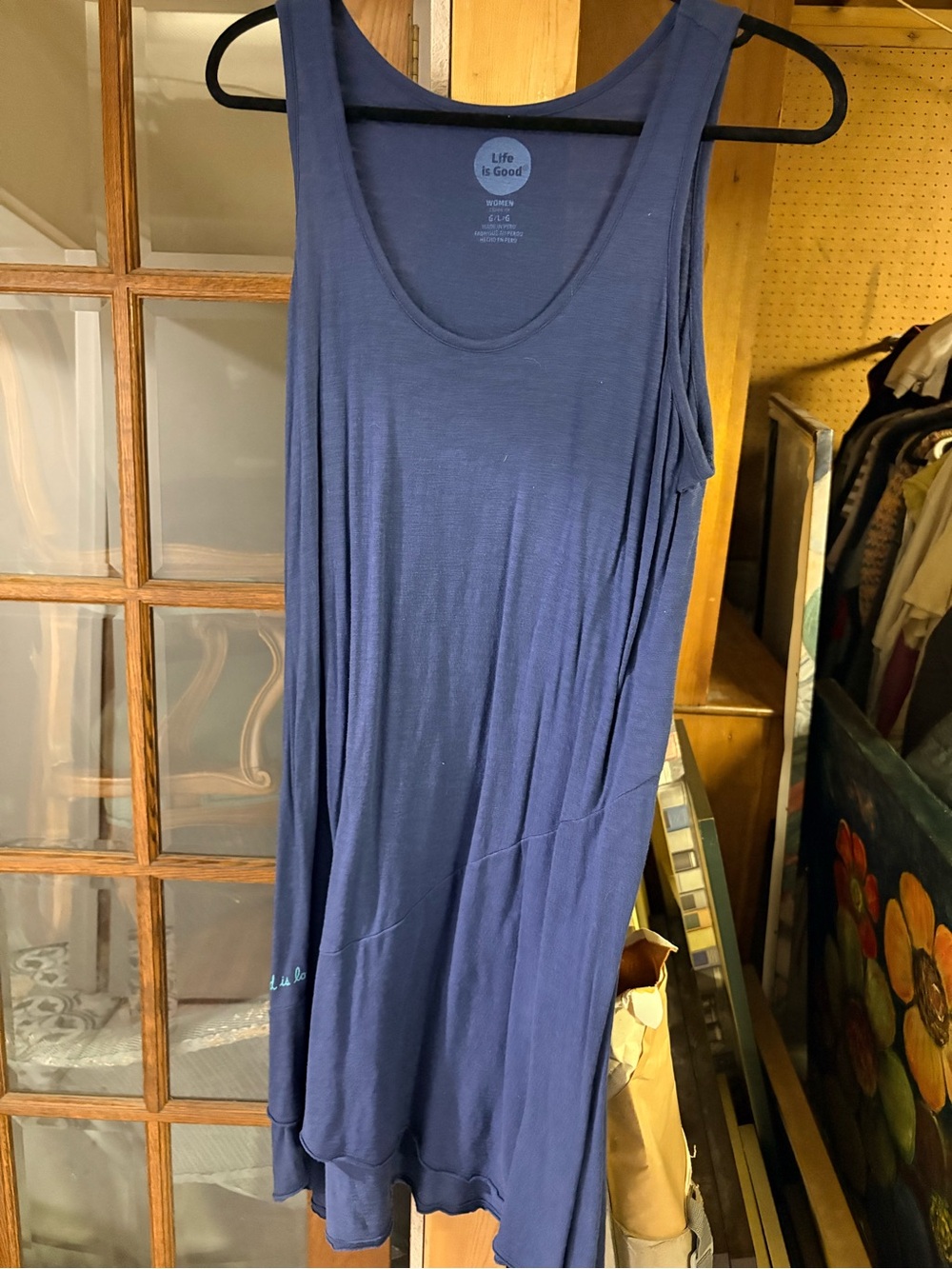 Life Is Good Navy Scoop Neck Sleeveless Maxi Dress
